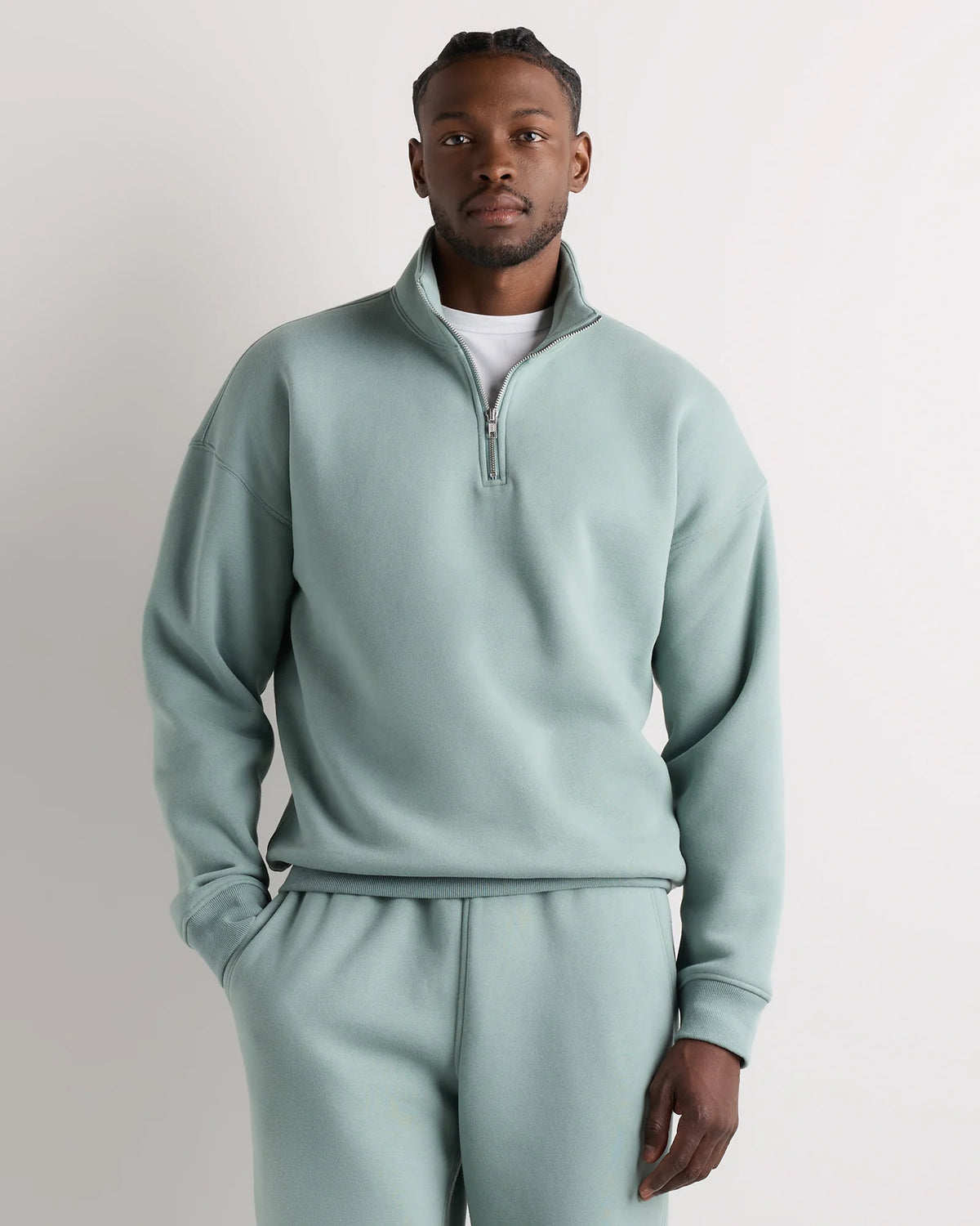 Everyday Fleece Quarter-Zip Sweatshirt - S / Coastal Sage Main image