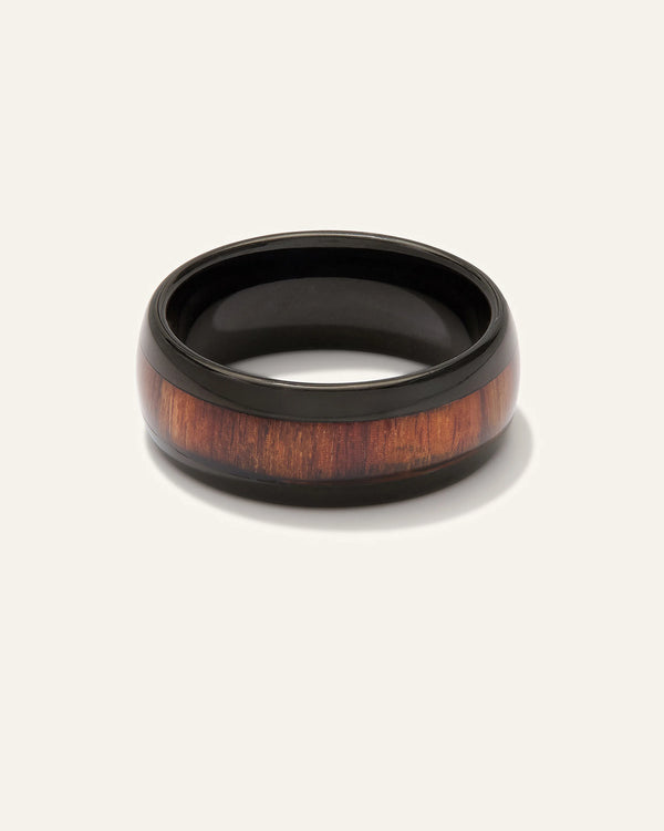 Tungsten Carbide Wood Inlay Band - 6 / No Color