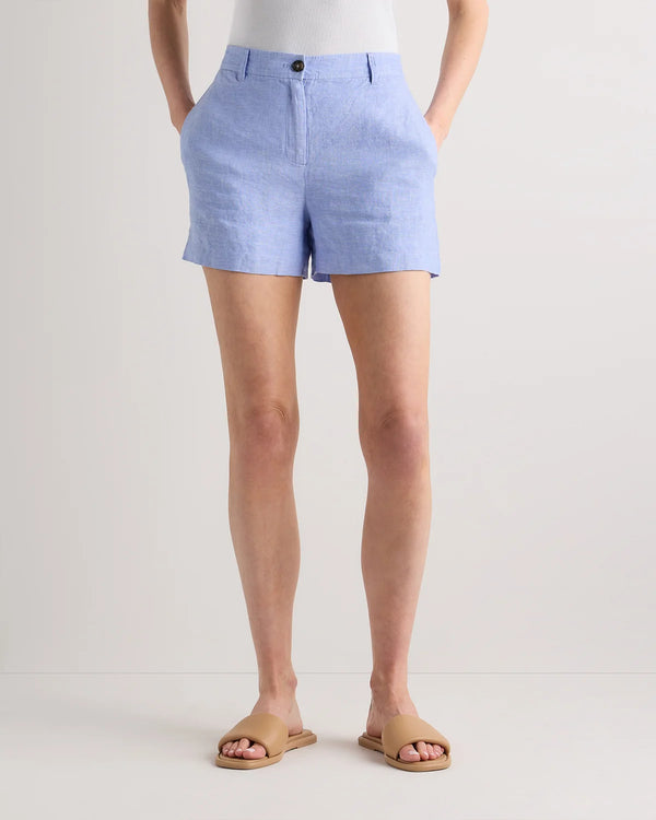 100% European Linen Trouser Shorts - 0 / Bayberry Olive