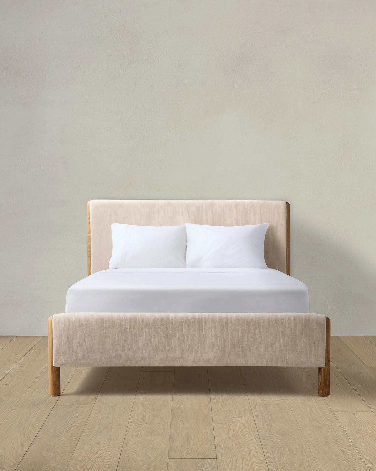 Solid Wood and Performance Fabric Bed - Queen / Natural Main image